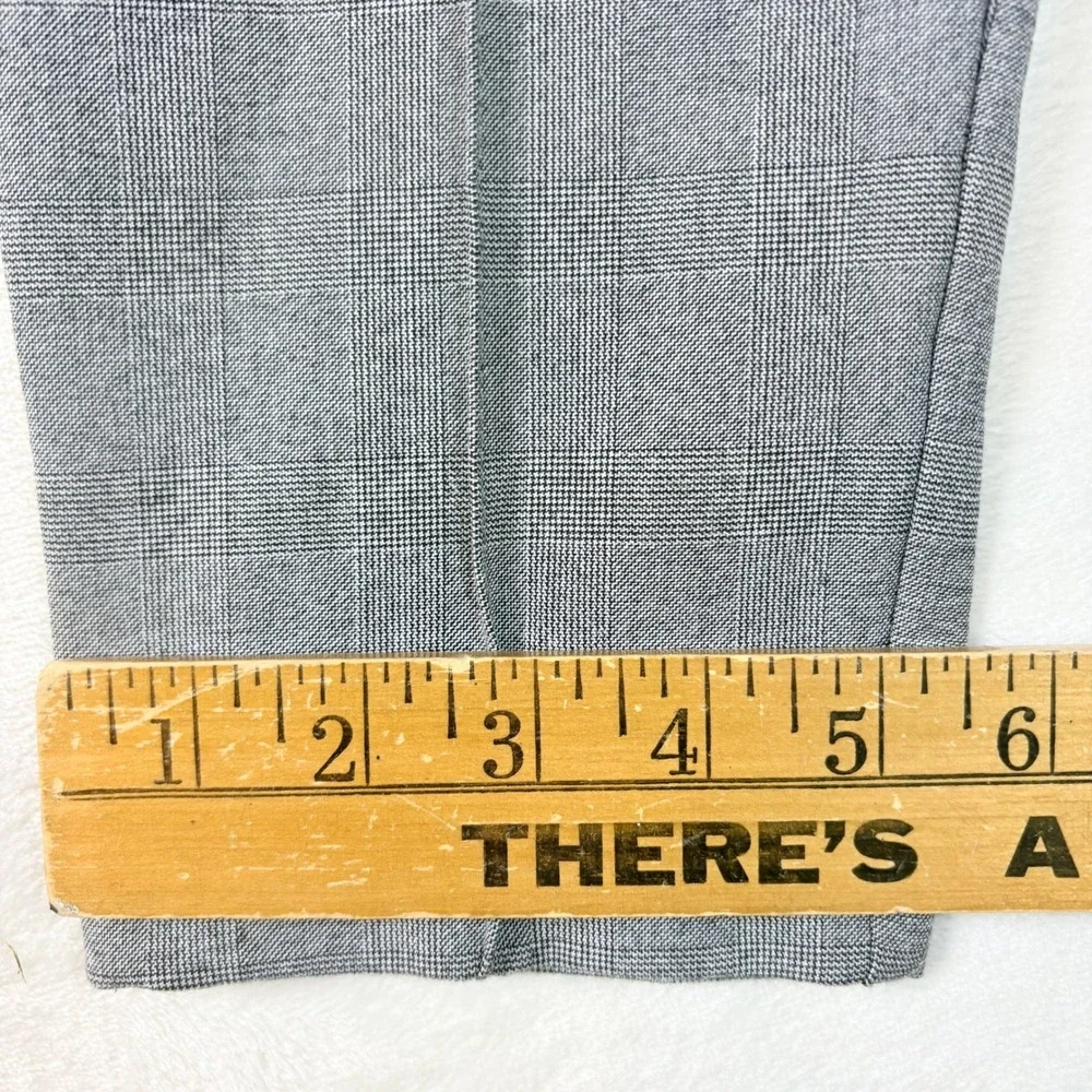 Talbots‎ Pants Women Sz 4 Grey Glen Plaid High-Waist Skinny Ankle Side Zip